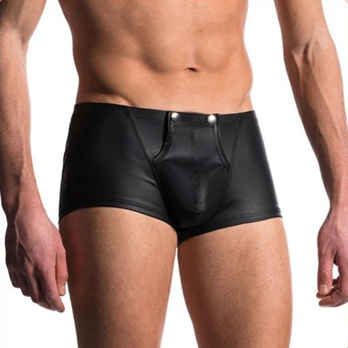 men s faux leather easy to open boxer brief 2