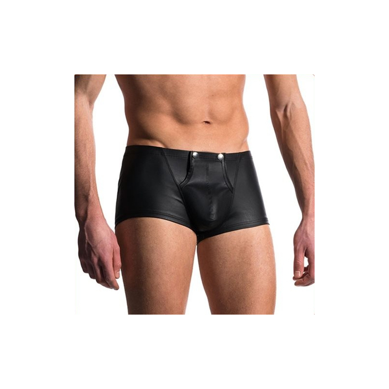 men s faux leather easy to open boxer brief 2