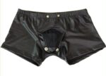 men s faux leather easy to open boxer brief 4