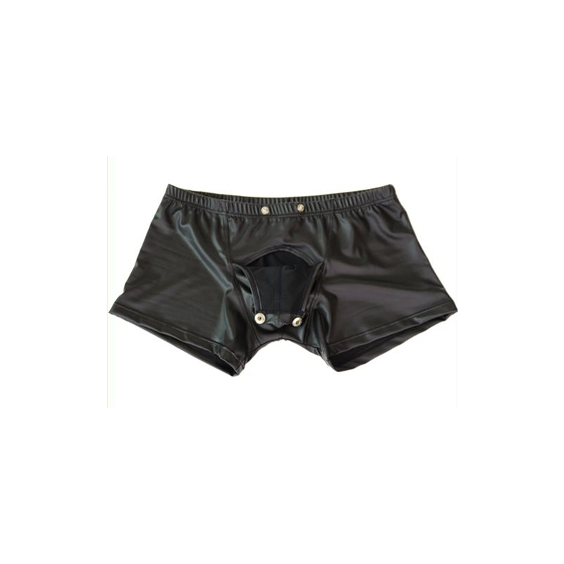 men s faux leather easy to open boxer brief 4