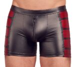men s pants black red