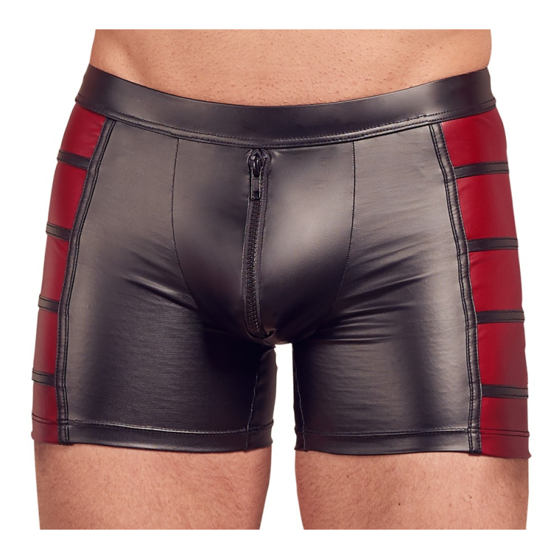 men s pants black red