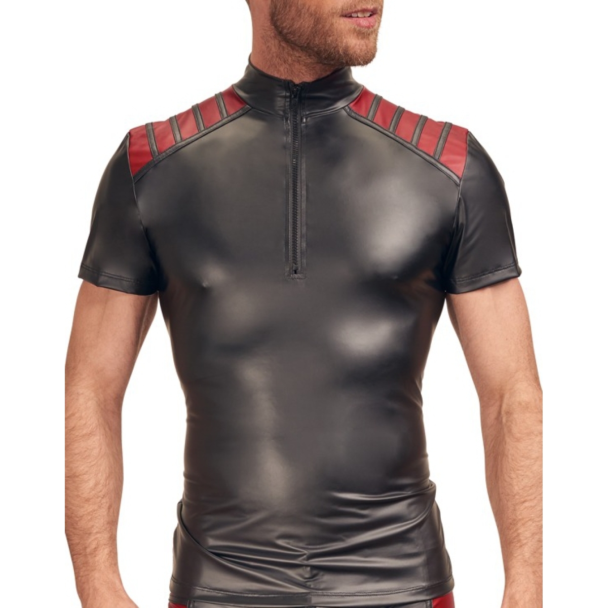 men s shirt black red