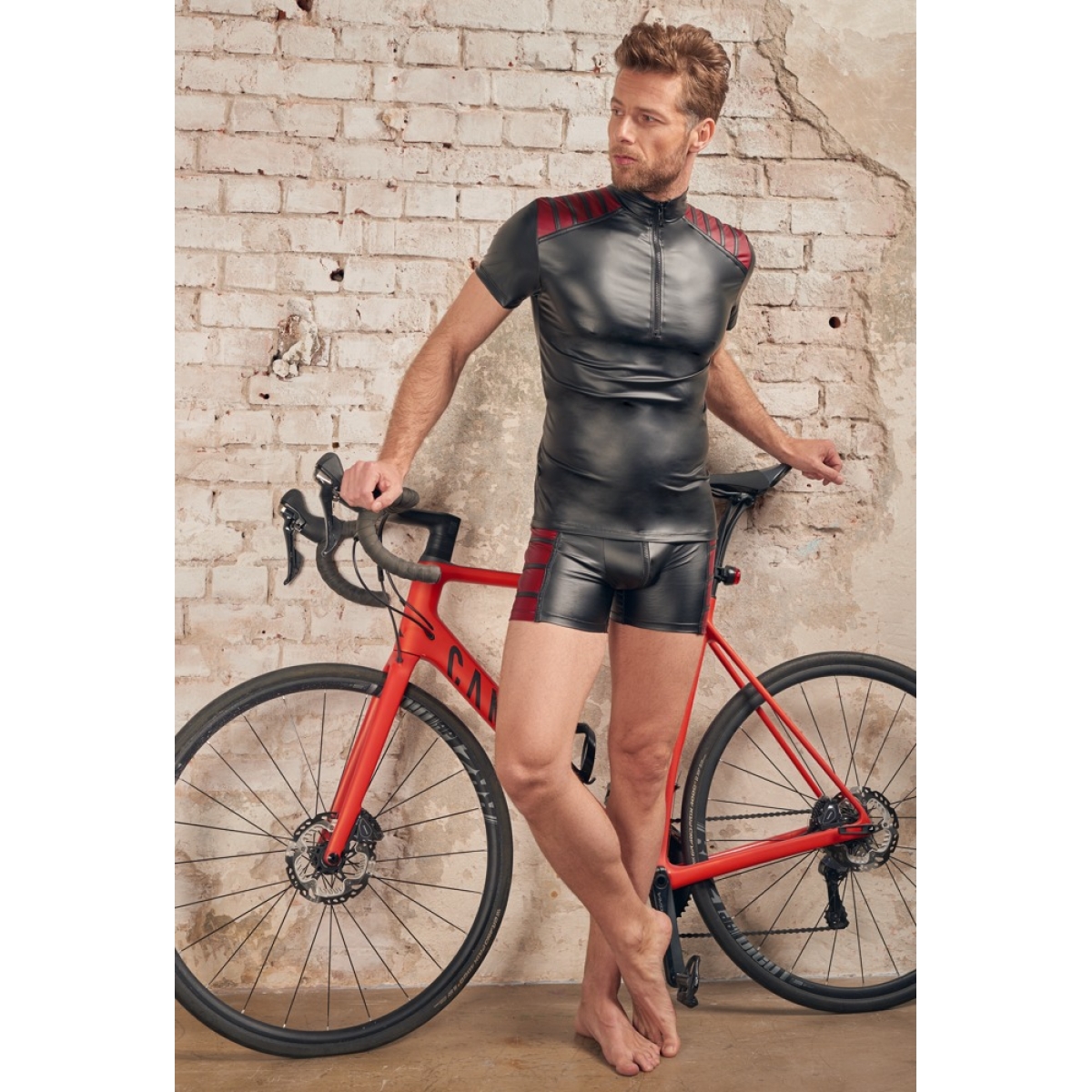 men s shirt black red 4