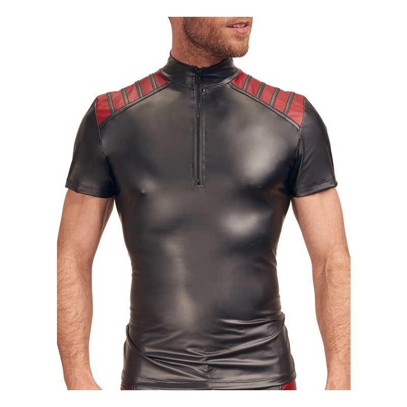 men s shirt black red