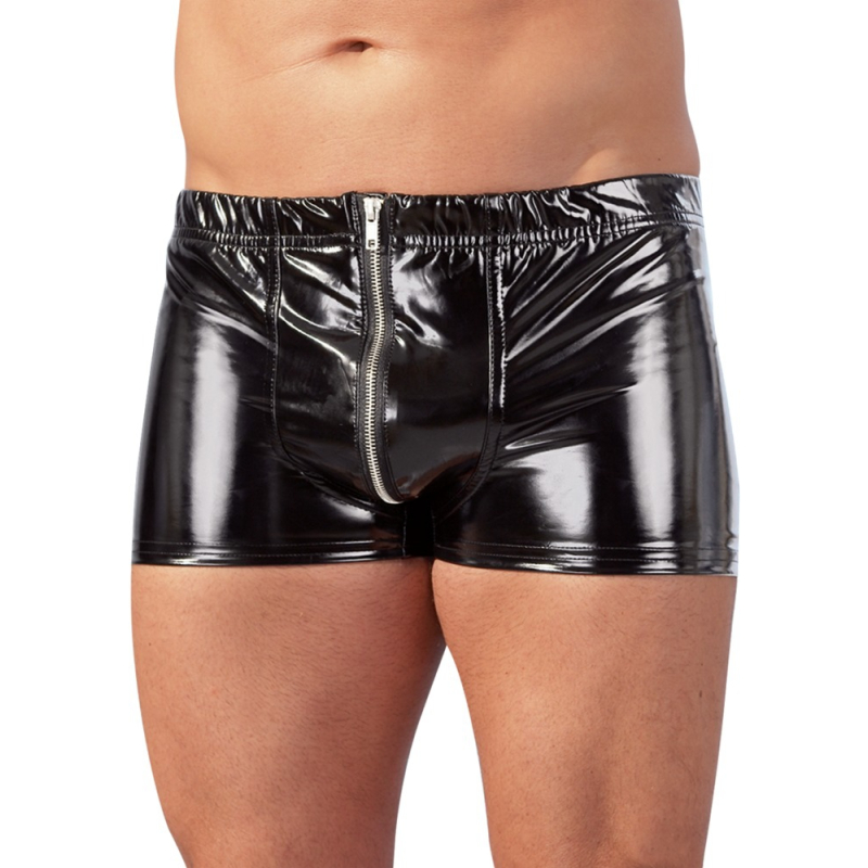 men s vinyl pants black