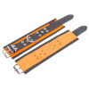 menotte en cuir orange noir 4