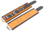 menotte en cuir orange noir 4