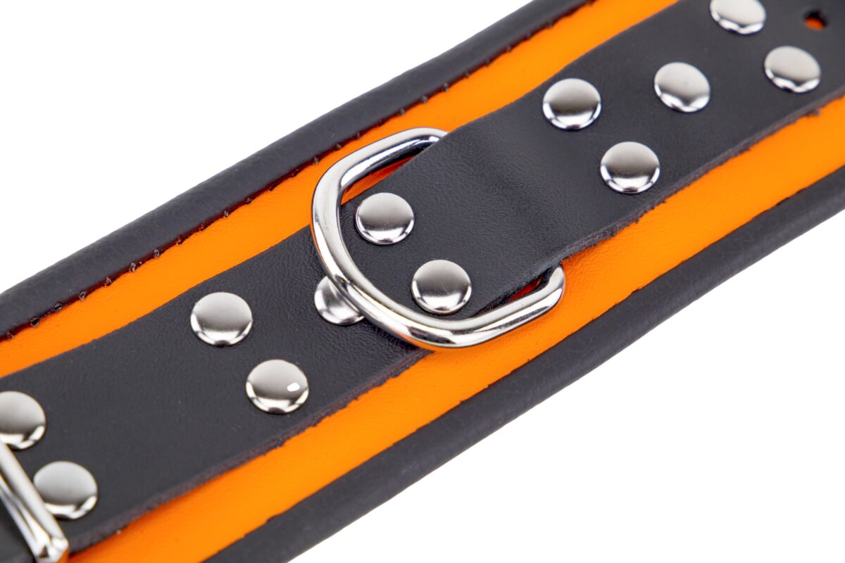 menotte en cuir orange noir 5 scaled