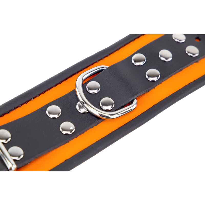 menotte en cuir orange noir 5 scaled
