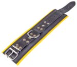 menotte pour pied en cuir rembourre noirjaune 2