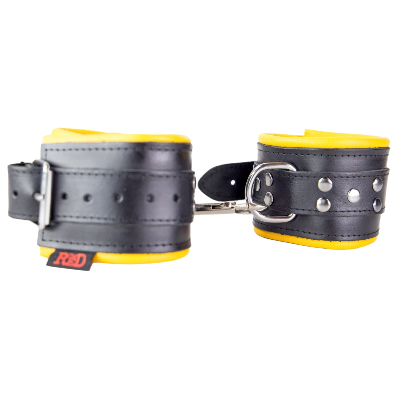menotte pour pied en cuir rembourre noirjaune 5 scaled
