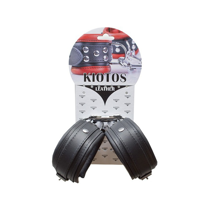 menottes de chevilles en cuir 5cm noir 1