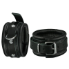 menottes de chevilles en cuir 5cm noir