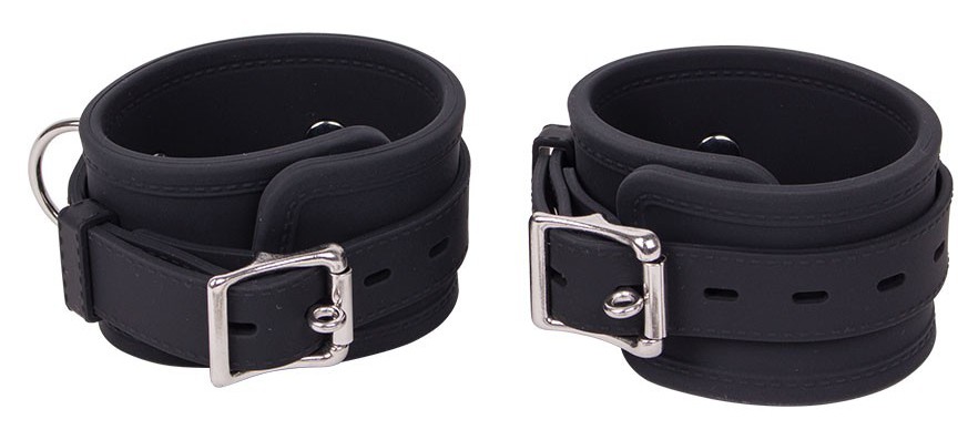 menottes de chevilles en silicone deluxe noir