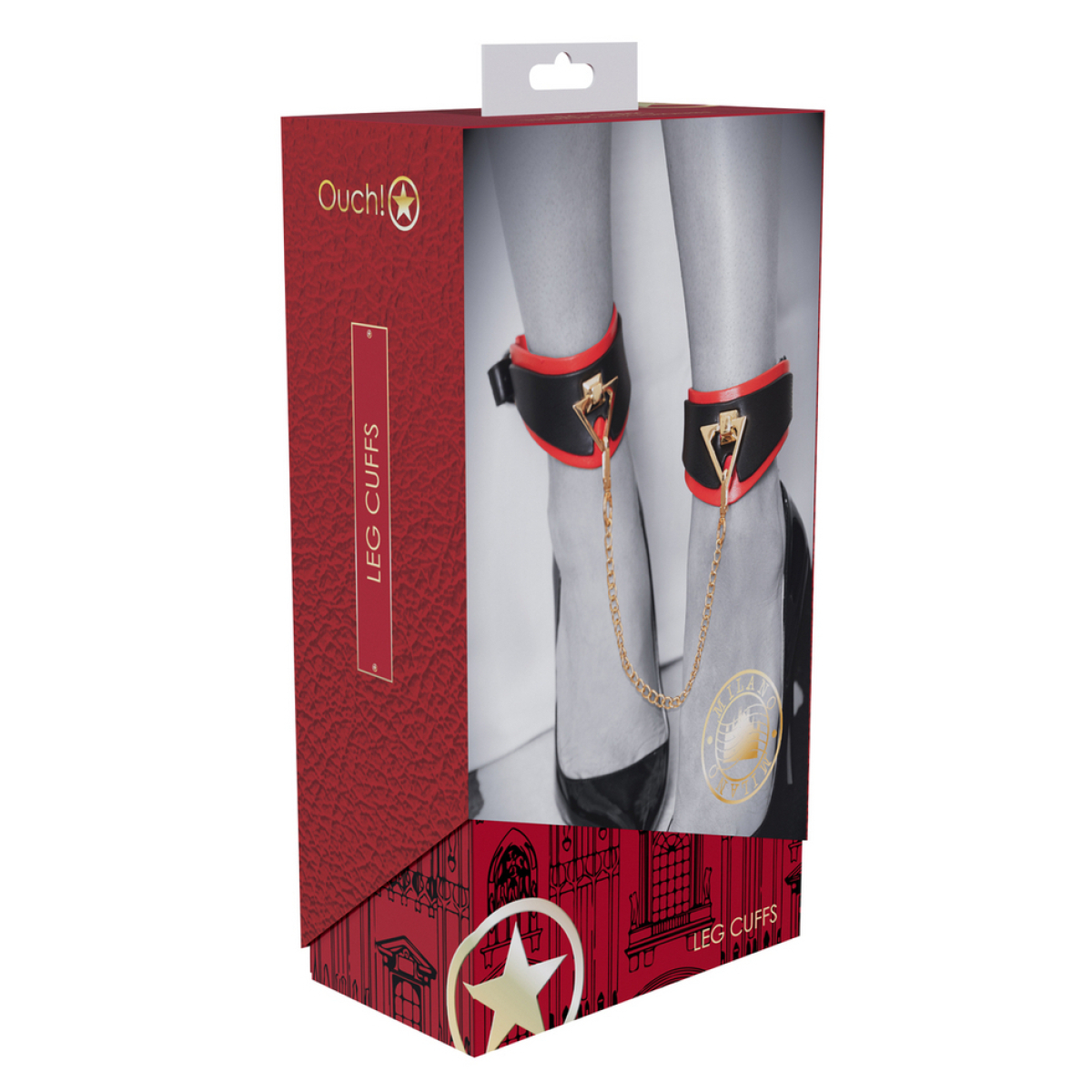 menottes de chevilles milan noir et rouge 1