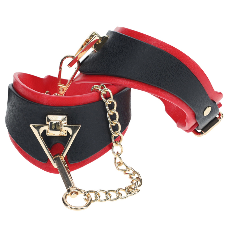 menottes de chevilles milan noir et rouge