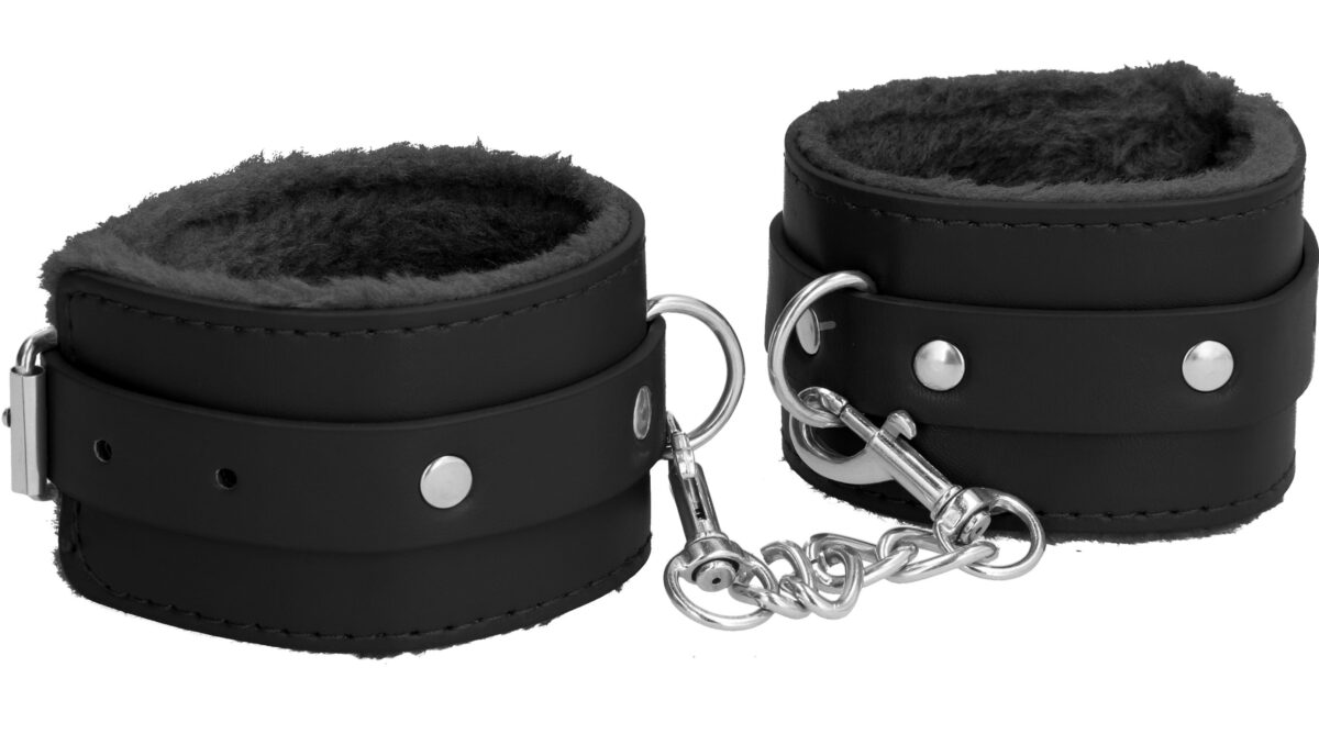 menottes de poignet plush noir scaled