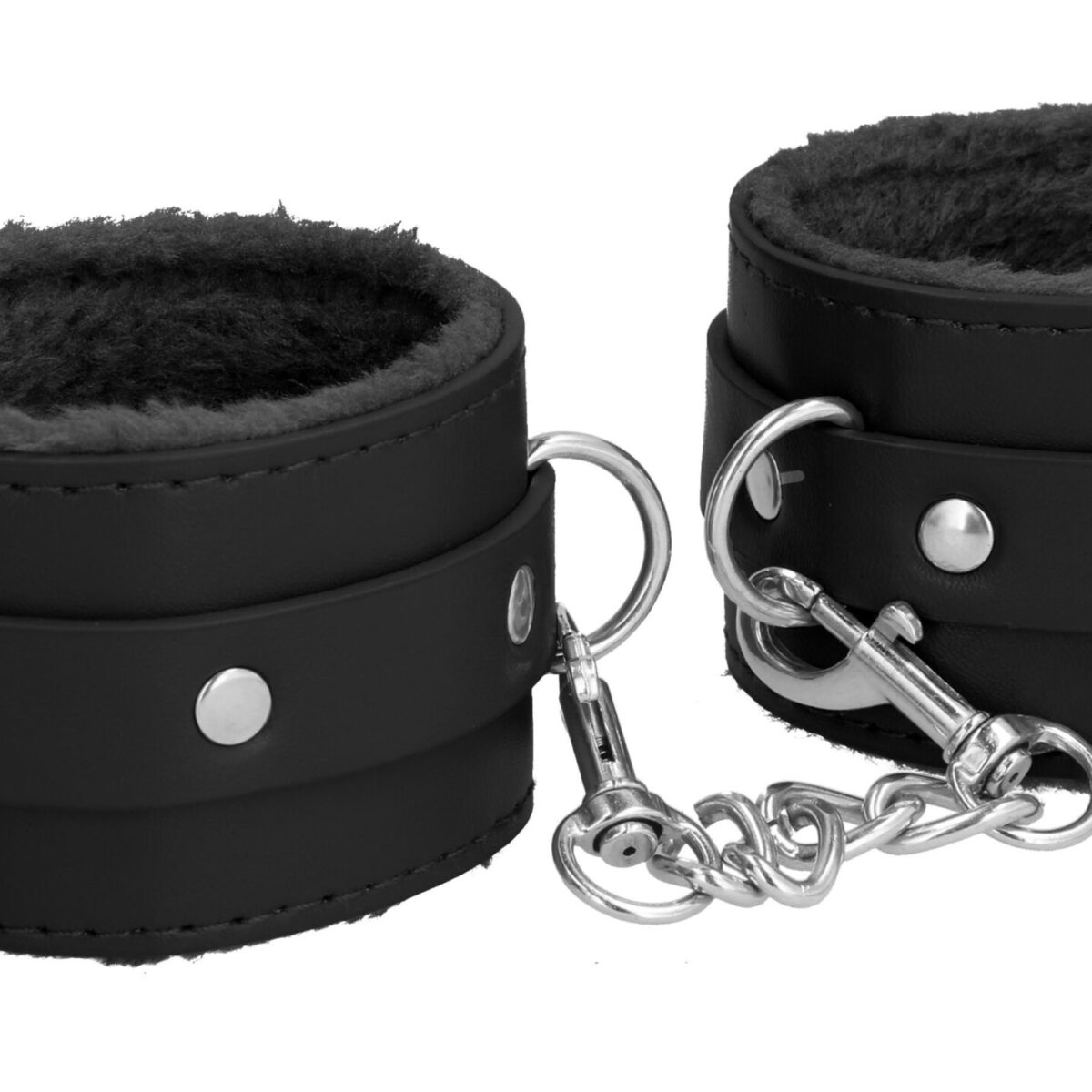 menottes de poignet plush noir scaled