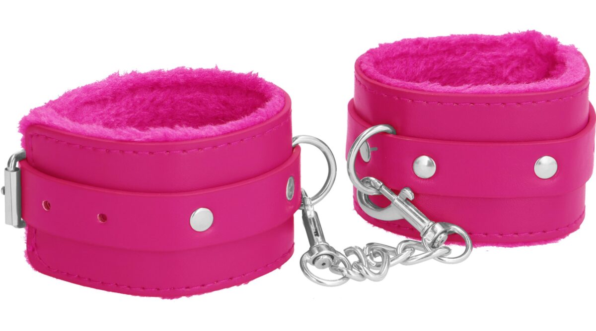 menottes de poignet plush rose scaled
