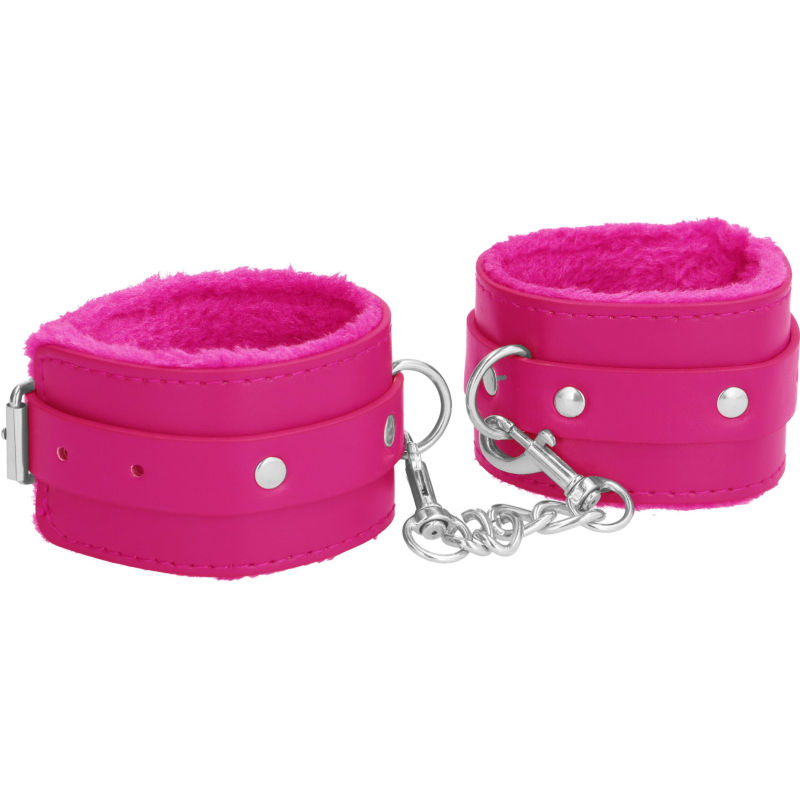 menottes de poignet plush rose scaled