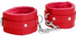 menottes de poignet plush rouge scaled