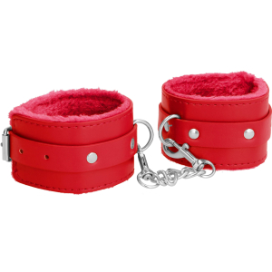 menottes de poignet plush rouge scaled