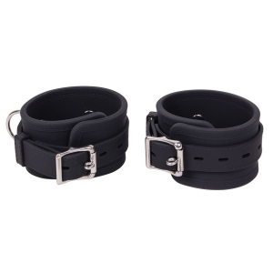 menottes de poignets en silicone deluxe noir