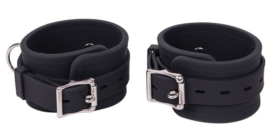 menottes de poignets en silicone deluxe noir