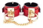 menottes de poignets goldy cuff rouge noir