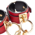 menottes de poignets goldy cuff rouge noir 2