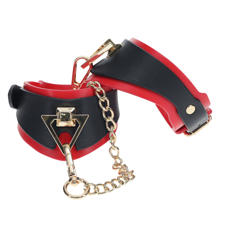 menottes de poignets milan noir et rouge