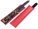 menottes de poignets rembourrees thicken noir rouge 1