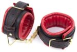 menottes de poignets rembourrees thicken noir rouge