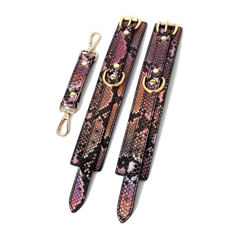 menottes de poignets snakine noir rose 1
