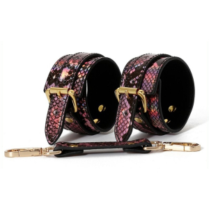 menottes de poignets snakine noir rose