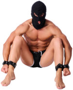 menottes de retenue chevilles mains en cuir scaled