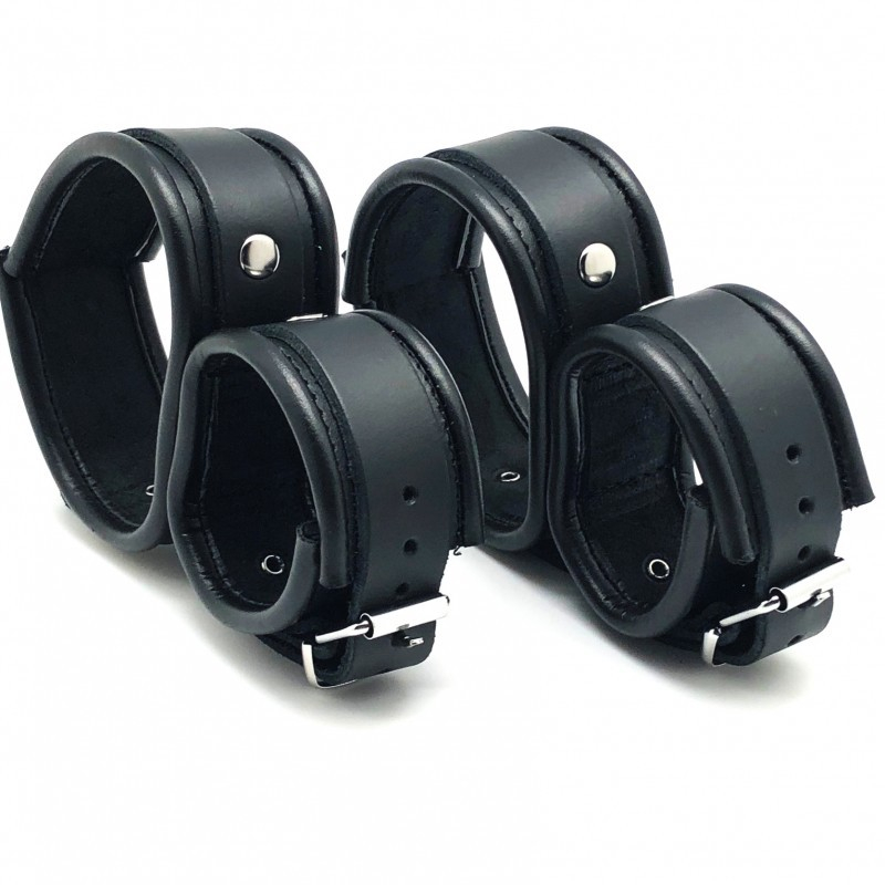 menottes de retenue chevilles mains en cuir 3
