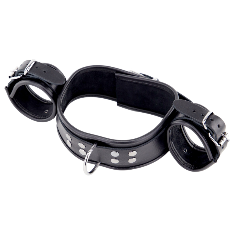 menottes de retenue cou mains en cuir 6 scaled