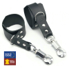 menottes en cuir avec mousqueton de surete 1