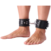 menottes en cuir pour chevilles noir scaled