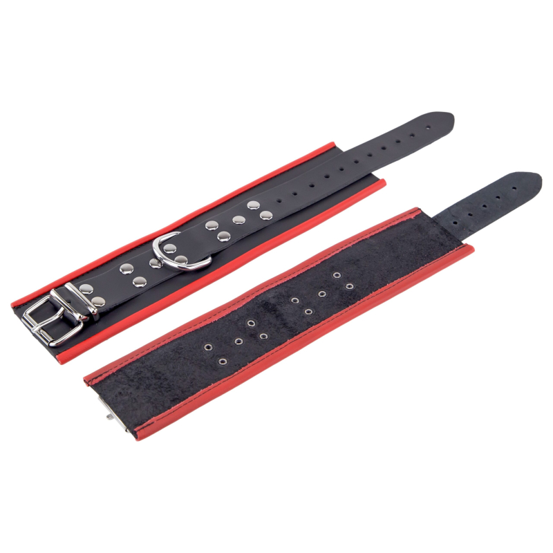 menottes en cuir pour les chevilles noir rouge 4 scaled