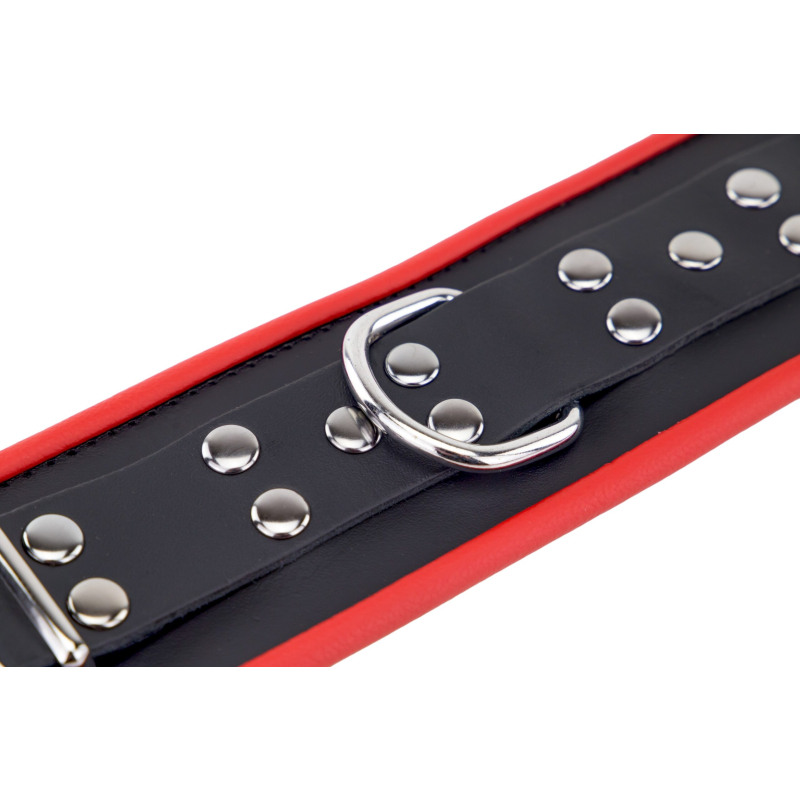 menottes en cuir pour les chevilles noir rouge 5 scaled