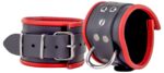 menottes en cuir pour les chevilles noir rouge 6