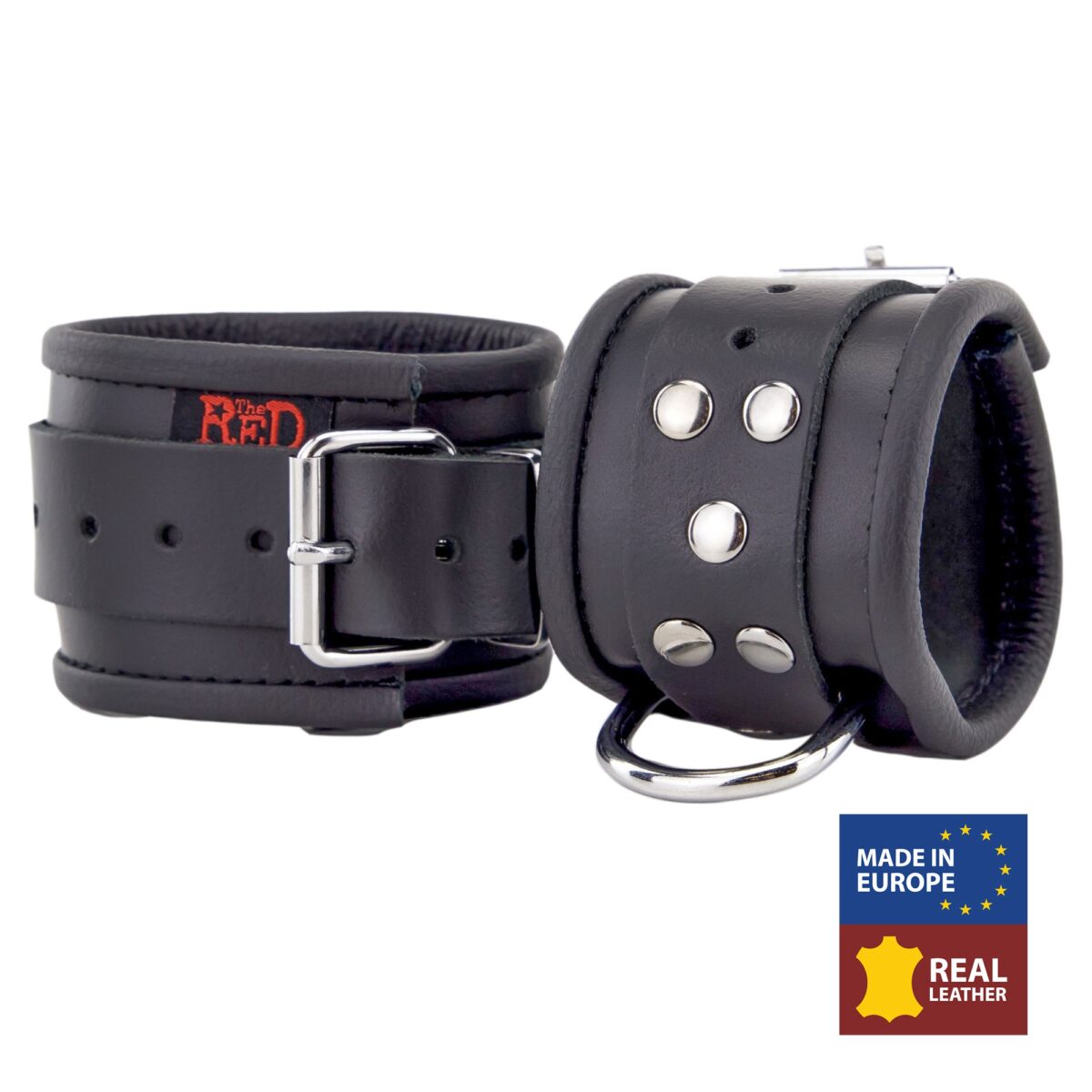 menottes en cuir pour les poignets noir 1