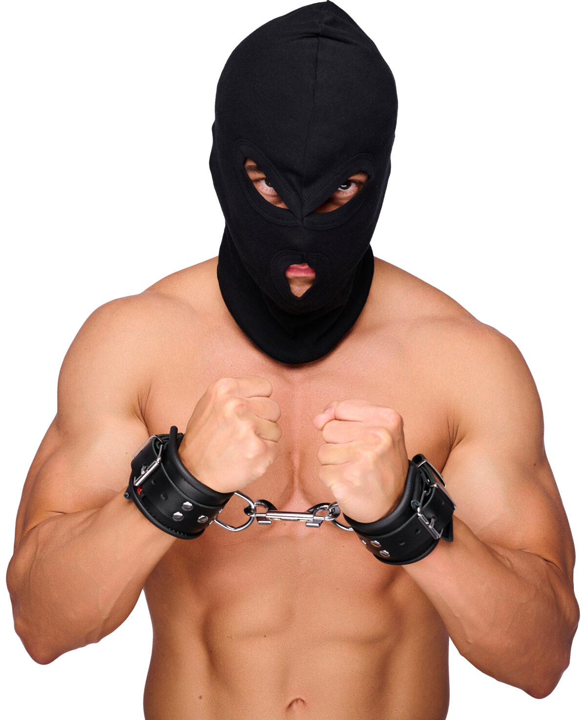 menottes en cuir pour les poignets noir scaled