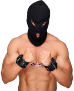 menottes en cuir pour les poignets noir scaled