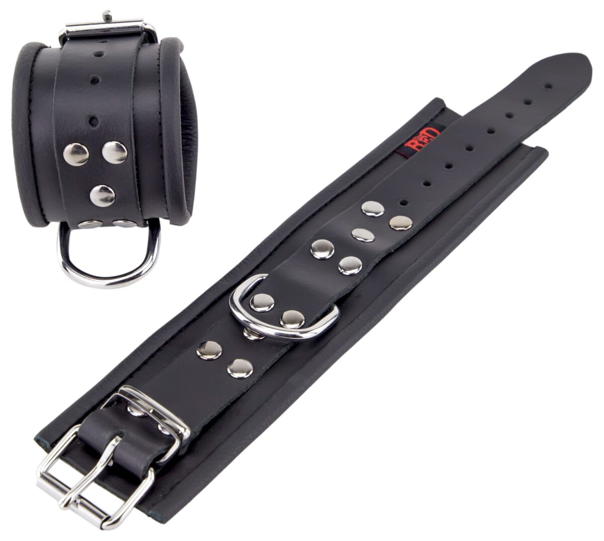 menottes en cuir pour les poignets noir 3