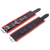 menottes en cuir pour poignets noir rouge 5
