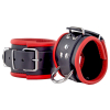 menottes en cuir pour poignets noir rouge 6